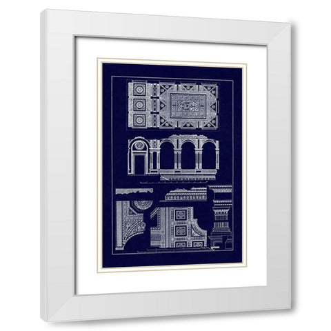 Covered Ceiling, Hotel de Villa (Blueprint) White Modern Wood Framed Art Print with Double Matting by Buhlmann, J.