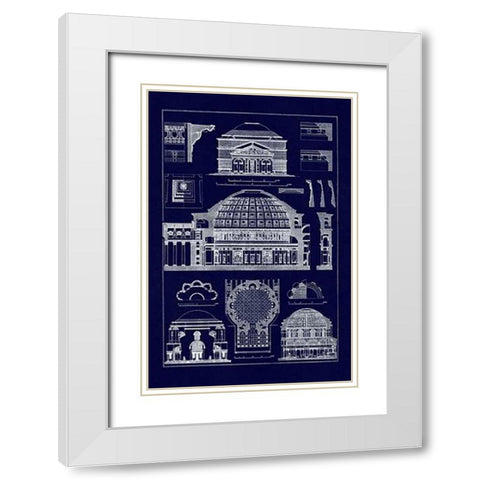 Roman Domical Vaulting (Blueprint) White Modern Wood Framed Art Print with Double Matting by Buhlmann, J.