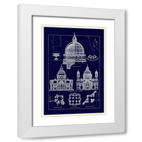 The Domeas Central Crowning Feature of the Renaissance (Blueprint) White Modern Wood Framed Art Print with Double Matting by Buhlmann, J.