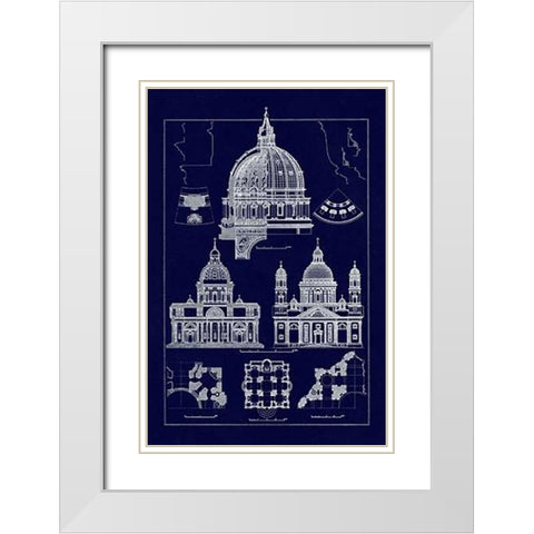 The Domeas Central Crowning Feature of the Renaissance (Blueprint) White Modern Wood Framed Art Print with Double Matting by Buhlmann, J.