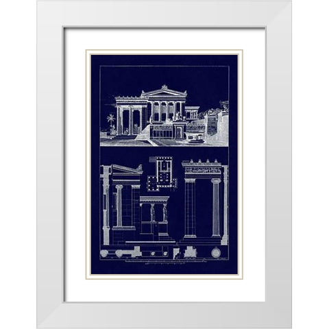 The Erechtheum at Athens (Blueprint) White Modern Wood Framed Art Print with Double Matting by Buhlmann, J.