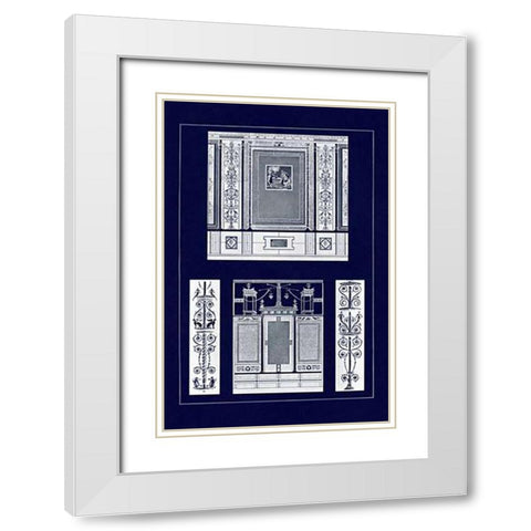 Ancient Wall Paintings (Blueprint) White Modern Wood Framed Art Print with Double Matting by Buhlmann, J.