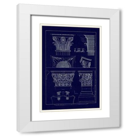 Ancient Capitals (Blueprint) White Modern Wood Framed Art Print with Double Matting by Buhlmann, J.