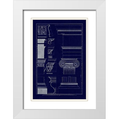 Details from the North Portico of the Erechtheum (Blueprint) White Modern Wood Framed Art Print with Double Matting by Buhlmann, J.