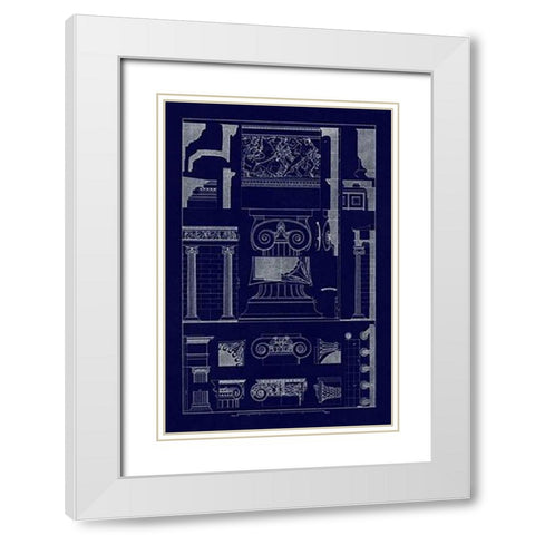 Ionic Capitals (Blueprint) White Modern Wood Framed Art Print with Double Matting by Buhlmann, J.