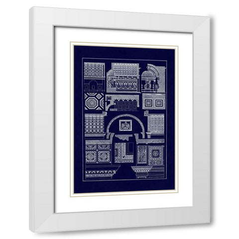 Roman Barrel Vaults (Blueprint) White Modern Wood Framed Art Print with Double Matting by Buhlmann, J.