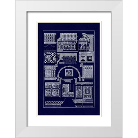 Roman Barrel Vaults (Blueprint) White Modern Wood Framed Art Print with Double Matting by Buhlmann, J.