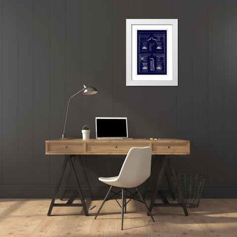 Doric and Tuscan Orders (Blueprint) White Modern Wood Framed Art Print with Double Matting by Buhlmann, J.