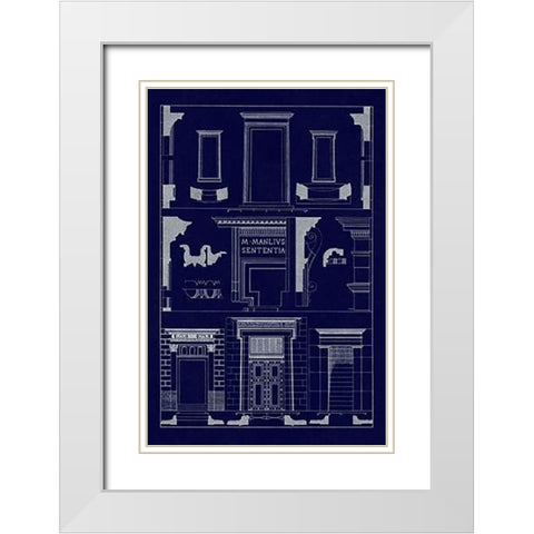 Doorways (Blueprint) White Modern Wood Framed Art Print with Double Matting by Buhlmann, J.