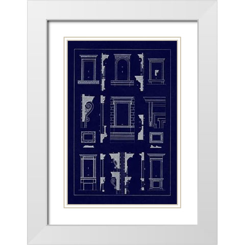 Widows of the Renaissance (Blueprint) White Modern Wood Framed Art Print with Double Matting by Buhlmann, J.