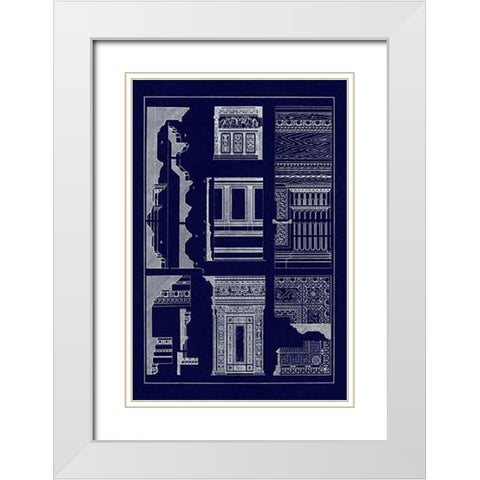 Wall Facing with Wood Paneling (Blueprint) White Modern Wood Framed Art Print with Double Matting by Buhlmann, J.