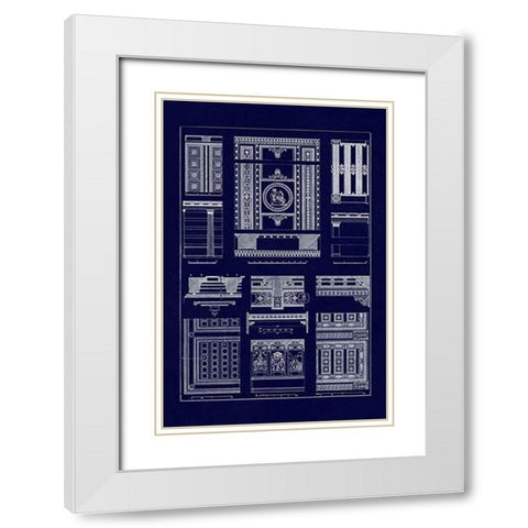 Ceilings with Visible Course of Beams (Blueprint) White Modern Wood Framed Art Print with Double Matting by Buhlmann, J.