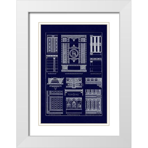 Ceilings with Visible Course of Beams (Blueprint) White Modern Wood Framed Art Print with Double Matting by Buhlmann, J.