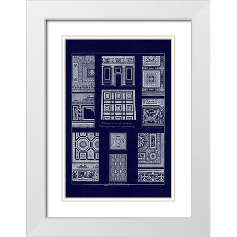 Ceilings with Bays (Blueprint) White Modern Wood Framed Art Print with Double Matting by Buhlmann, J.