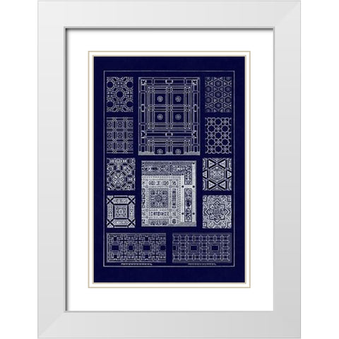 Ceilings with Bays and Mouldings (Blueprint) White Modern Wood Framed Art Print with Double Matting by Buhlmann, J.