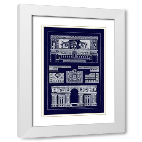 Decoration of Large Halls, PolyMuseumome (Blueprint) White Modern Wood Framed Art Print with Double Matting by Buhlmann, J.