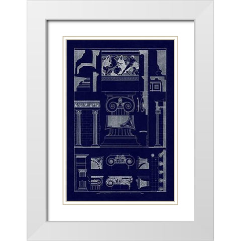 Ionic Orders and Capitals, PolyMuseumome (Blueprint) White Modern Wood Framed Art Print with Double Matting by Buhlmann, J.
