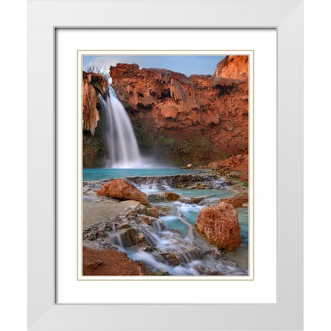 Havasu Falls, Grand Canyon, Arizona White Modern Wood Framed Art Print with Double Matting by Fitzharris, Tim