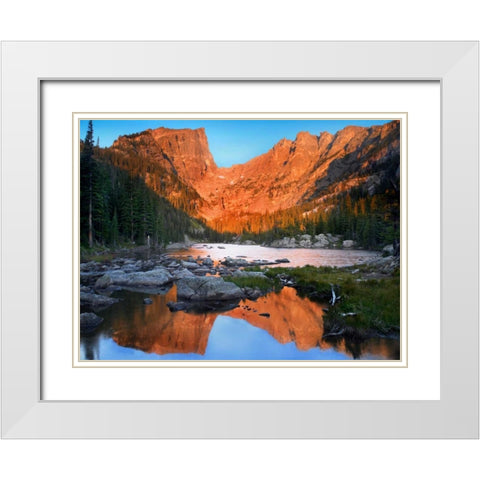 Dream Lake, Rocky Mountain National Park, Colorado White Modern Wood Framed Art Print with Double Matting by Fitzharris, Tim