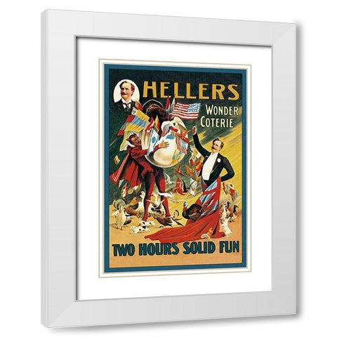 Magicians: Hellers Wonder Coterie White Modern Wood Framed Art Print with Double Matting by Friedlander, Adolph