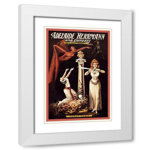 Magicians: Adelaide Herrmann and Company: Hindoo Magic White Modern Wood Framed Art Print with Double Matting by Alexander, C.