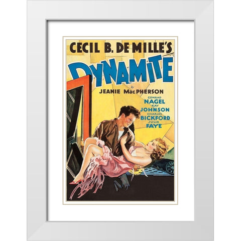 Vintage Film Posters: Dynamite White Modern Wood Framed Art Print with Double Matting by Unknown