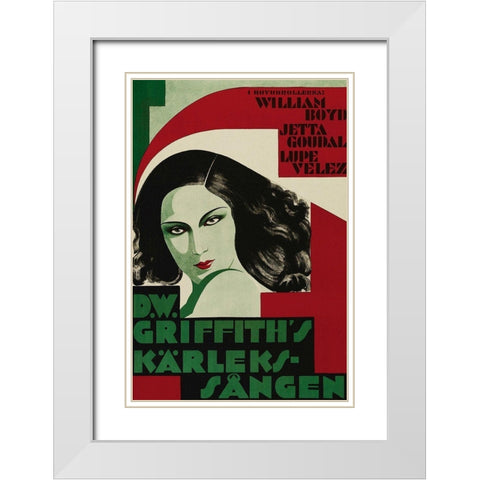Vintage Film Posters: Lady of the Pavements White Modern Wood Framed Art Print with Double Matting by Unknown