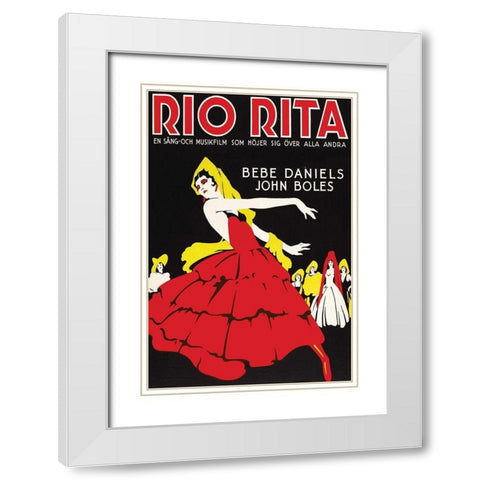Vintage Film Posters: Rio Rita White Modern Wood Framed Art Print with Double Matting by Unknown