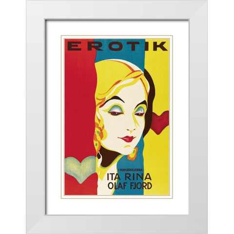 Vintage Film Posters: Seduction Erotik White Modern Wood Framed Art Print with Double Matting by Unknown