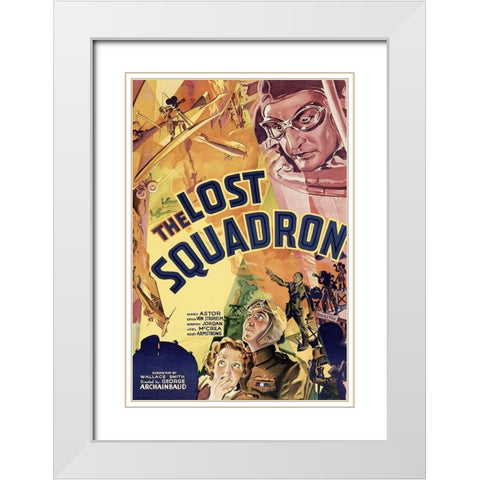 Vintage Film Posters: Lost Squadron White Modern Wood Framed Art Print with Double Matting by Unknown