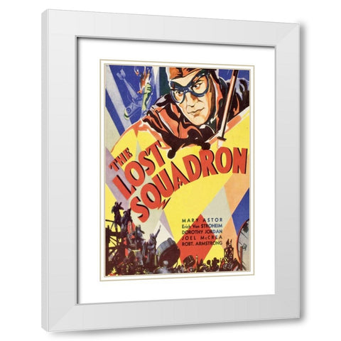 Vintage Film Posters: Lost Squadron White Modern Wood Framed Art Print with Double Matting by Unknown