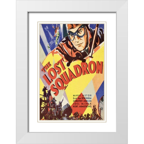 Vintage Film Posters: Lost Squadron White Modern Wood Framed Art Print with Double Matting by Unknown