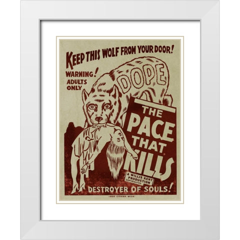Vintage Vices: Dope: The Pace That Kills White Modern Wood Framed Art Print with Double Matting by Vintage Vices