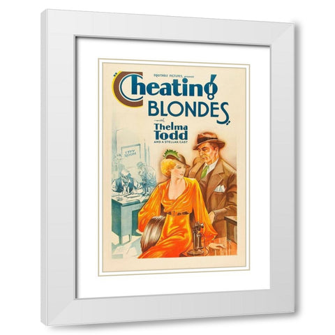Vintage Vices: Cheating Blondes White Modern Wood Framed Art Print with Double Matting by Vintage Vices, Alvin Hadley