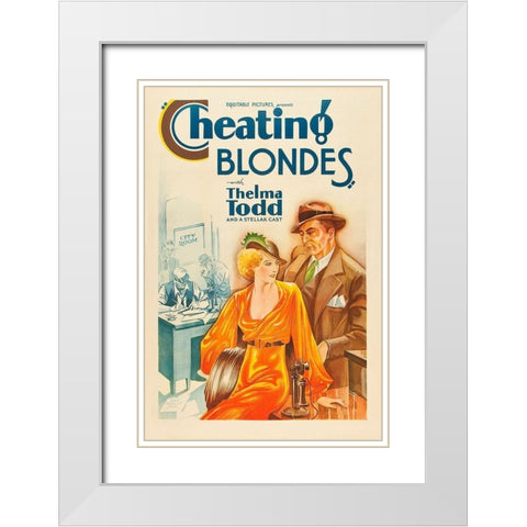 Vintage Vices: Cheating Blondes White Modern Wood Framed Art Print with Double Matting by Vintage Vices, Alvin Hadley