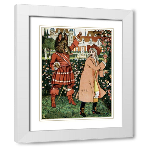 Beauty and the Beast - The Beast in Red White Modern Wood Framed Art Print with Double Matting by Crane, Walter