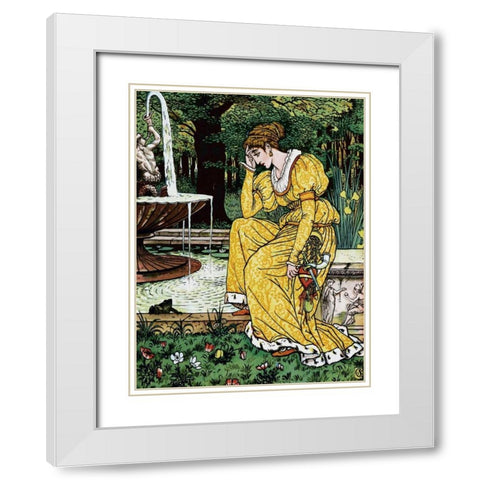 Frog Prince - In Yellow White Modern Wood Framed Art Print with Double Matting by Crane, Walter