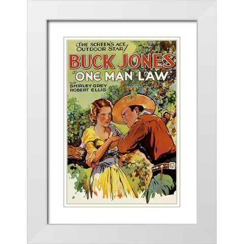 Vintage Westerns: Pioneer Scout White Modern Wood Framed Art Print with Double Matting by Unknown
