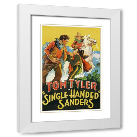 Vintage Westerns: Single Handed Sanders White Modern Wood Framed Art Print with Double Matting by Unknown