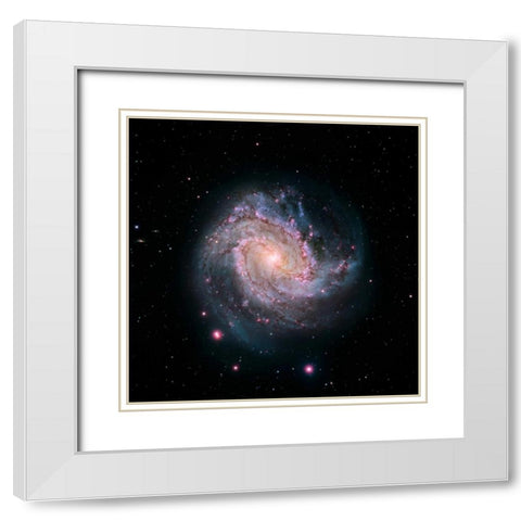 M83 - Spiral Galaxy - Hubble-Magellan Composite White Modern Wood Framed Art Print with Double Matting by NASA