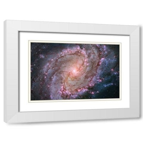 M83 - Spiral Galaxy White Modern Wood Framed Art Print with Double Matting by NASA
