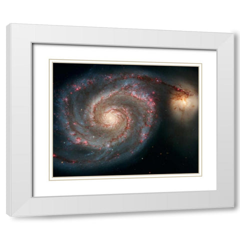 M51 - The Whirlpool Galaxy White Modern Wood Framed Art Print with Double Matting by NASA