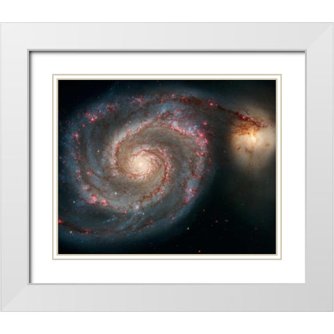 M51 - The Whirlpool Galaxy White Modern Wood Framed Art Print with Double Matting by NASA