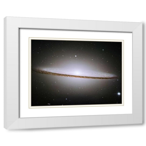 M104 - The Sombrero Galaxy -  Visible Light White Modern Wood Framed Art Print with Double Matting by NASA