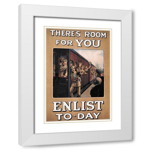 WWI: Theres Room for You: Enlist Today White Modern Wood Framed Art Print with Double Matting by Fry, W.A.