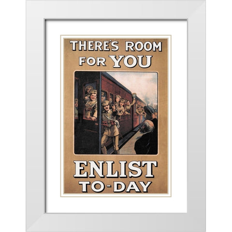WWI: Theres Room for You: Enlist Today White Modern Wood Framed Art Print with Double Matting by Fry, W.A.