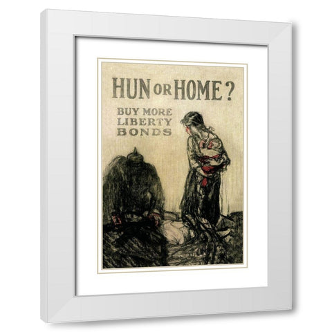 WWI: Hun or Home? White Modern Wood Framed Art Print with Double Matting by Unknown