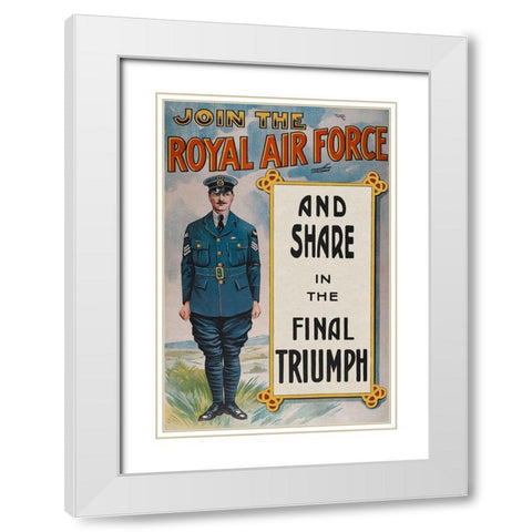 WWI: Join the Royal Air Force White Modern Wood Framed Art Print with Double Matting by Unknown