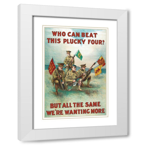 WWI: Plucky Four White Modern Wood Framed Art Print with Double Matting by Unknown