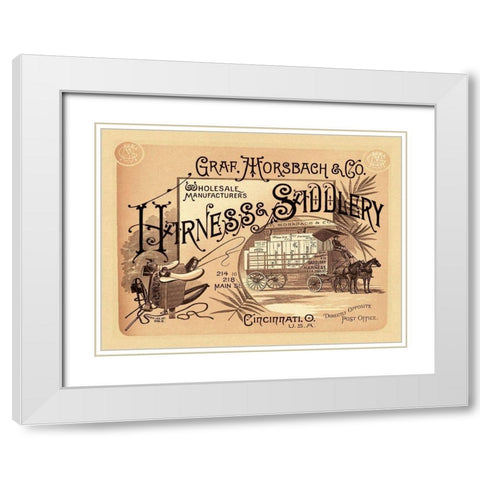 Saddles and Tack: Graf, Morsbach and Co. Harness and Saddlery Catalog Cover White Modern Wood Framed Art Print with Double Matting by Unknown